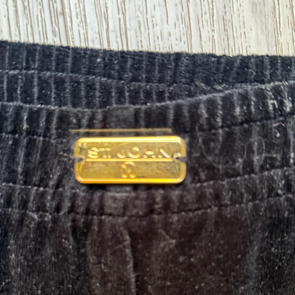 St. John Black Velvet Pants
